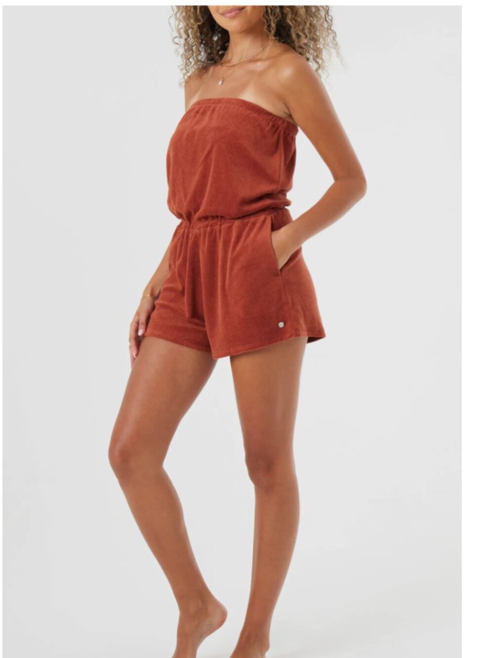 Special Feeling Strapless Terry Cloth Cover-Up Romper size Small